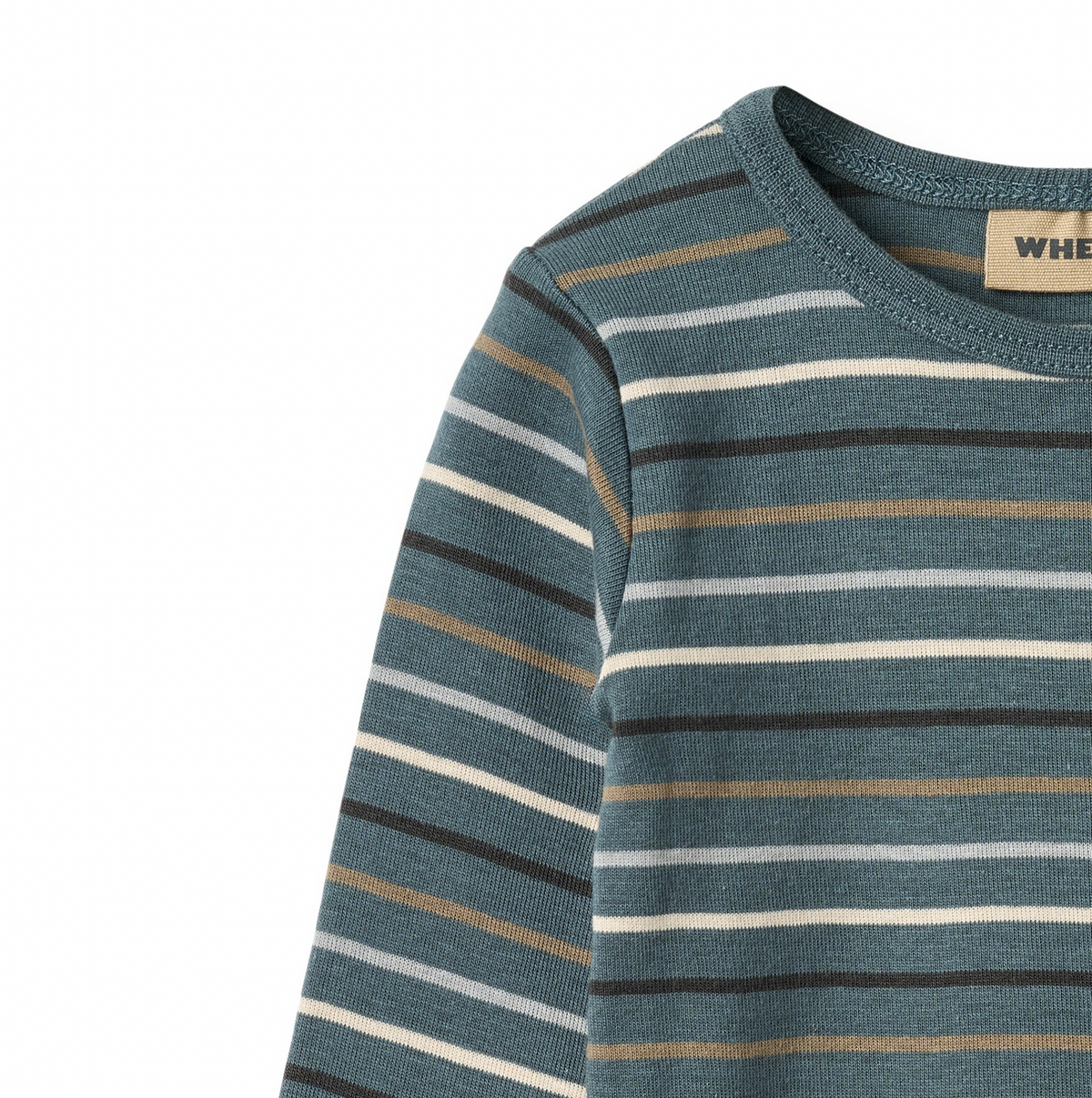 Long Sleeve Bodysuit Freddie | Blue Multi Stripe | Wheat Clothing-3