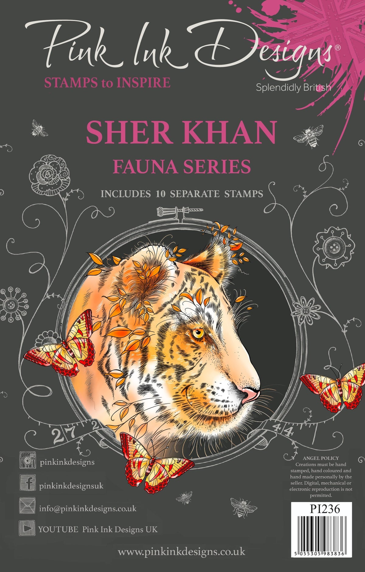 Pink Ink Designs Sher Khan 6 in x 8 in Clear Stamp Set-1