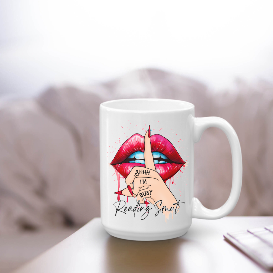 Shh I'm Busy Reading Smut Ceramic Mug | Bookish-1