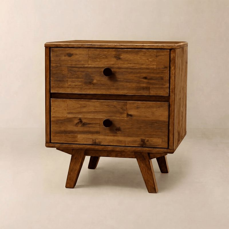 Silvia 2-Drawer Solid Wood Nightstand-1