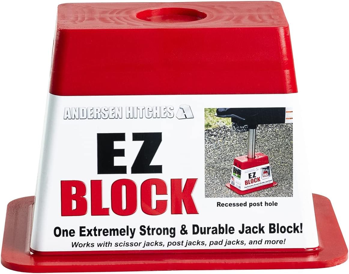 ANDERSEN HITCHES | RV Accessories | Single Trailer EZ Jack Block| Leveling System | RV Stabilizer Stands | Heavy Duty Camper Level for RVs | 3621-3