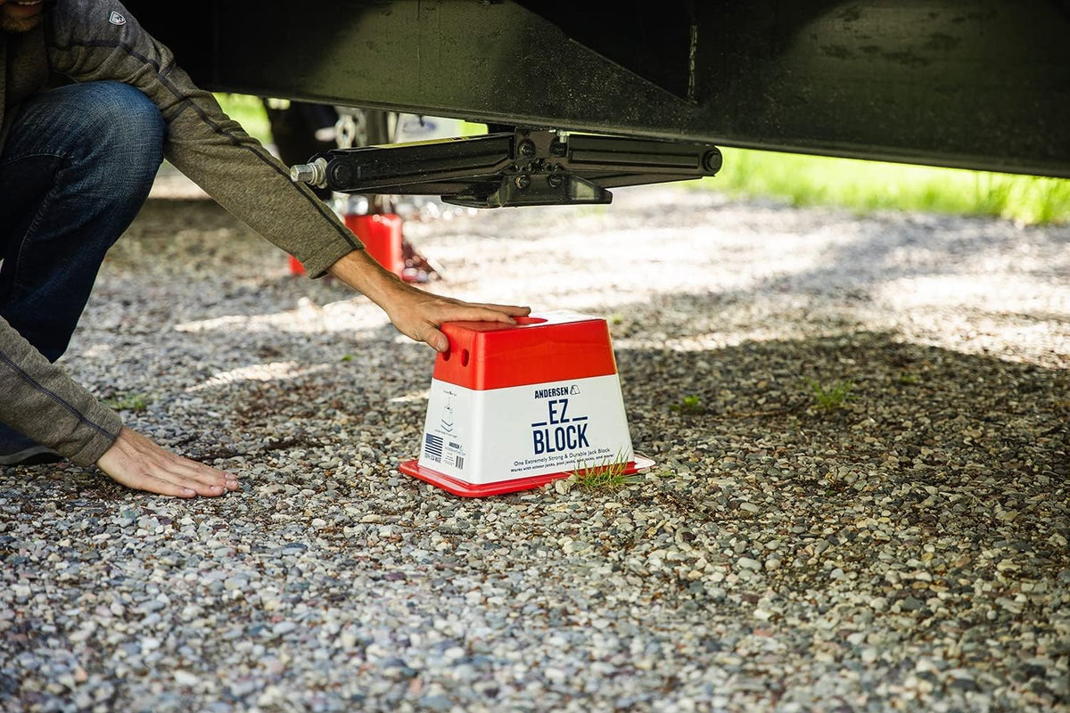 ANDERSEN HITCHES | RV Accessories | Single Trailer EZ Jack Block| Leveling System | RV Stabilizer Stands | Heavy Duty Camper Level for RVs | 3621-5