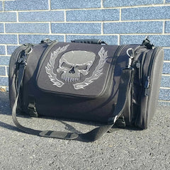 Skull Embroidered Travel Duffle Bag-7