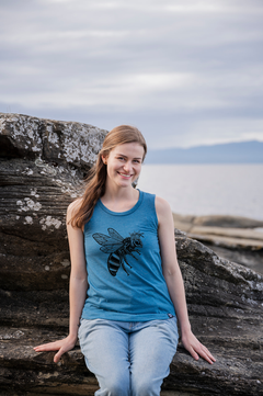 BEE - Women's Relaxed Tank - Heather Teal-1