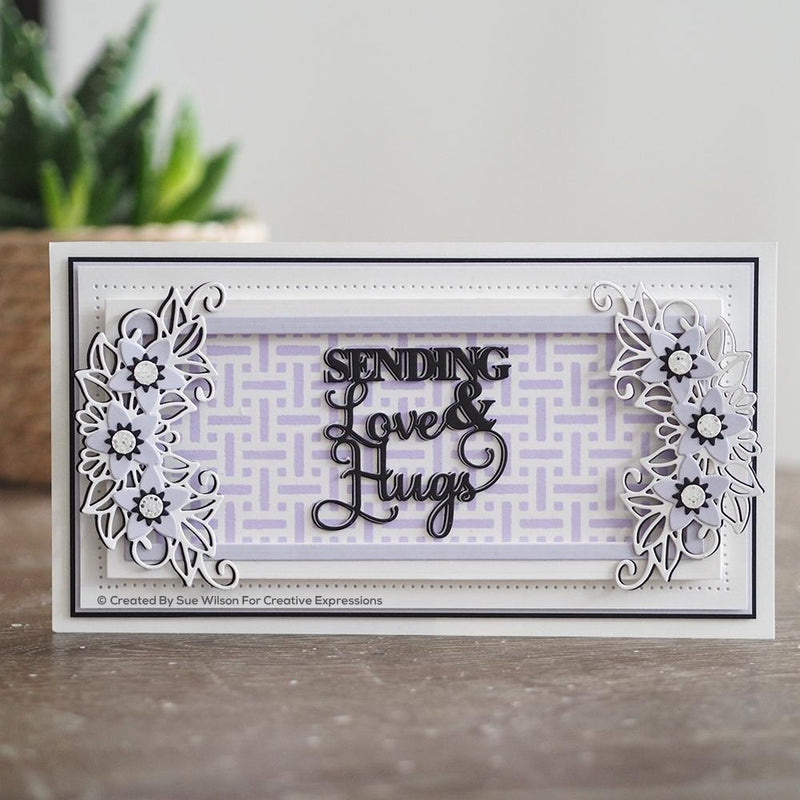 Sue Wilson Basket Weave Slimline Stencil-2