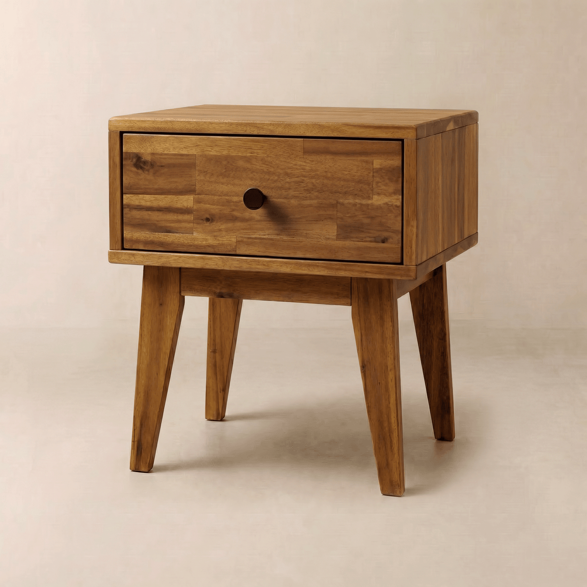 Mesa de noche de madera maciza Sofia de 1 cajón-1