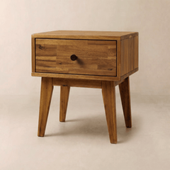 Mesa de noche de madera maciza Sofia de 1 cajón-1