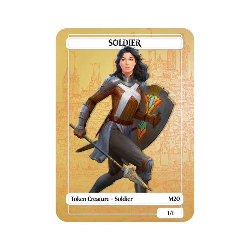 Soldier Token Metal Orica Card-1
