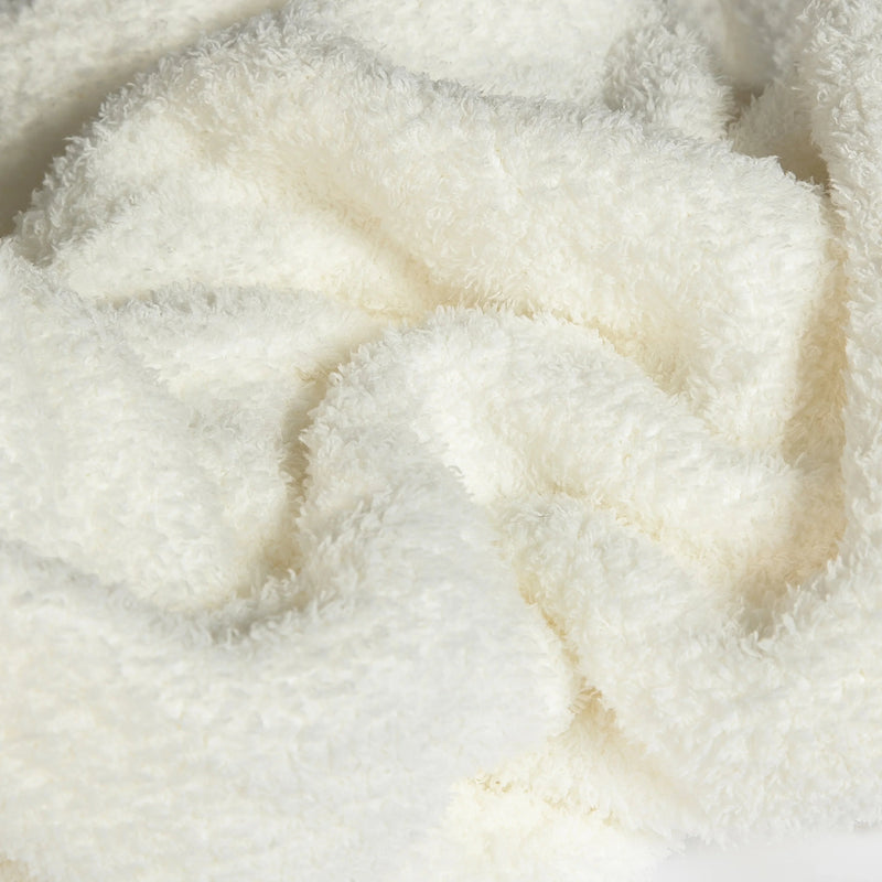 White Solid Double Layered Extended Throw-11
