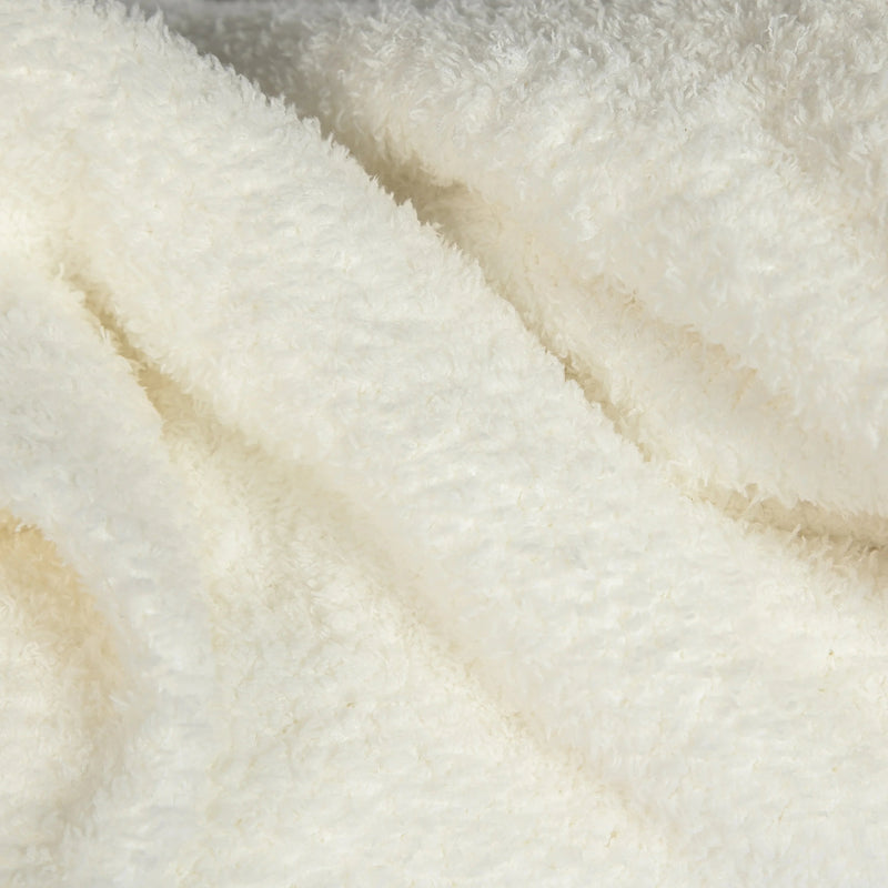 White Solid Double Layered Extended Throw-12