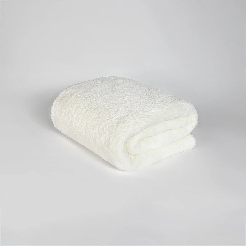 White Solid Double Layered Extended Throw-14