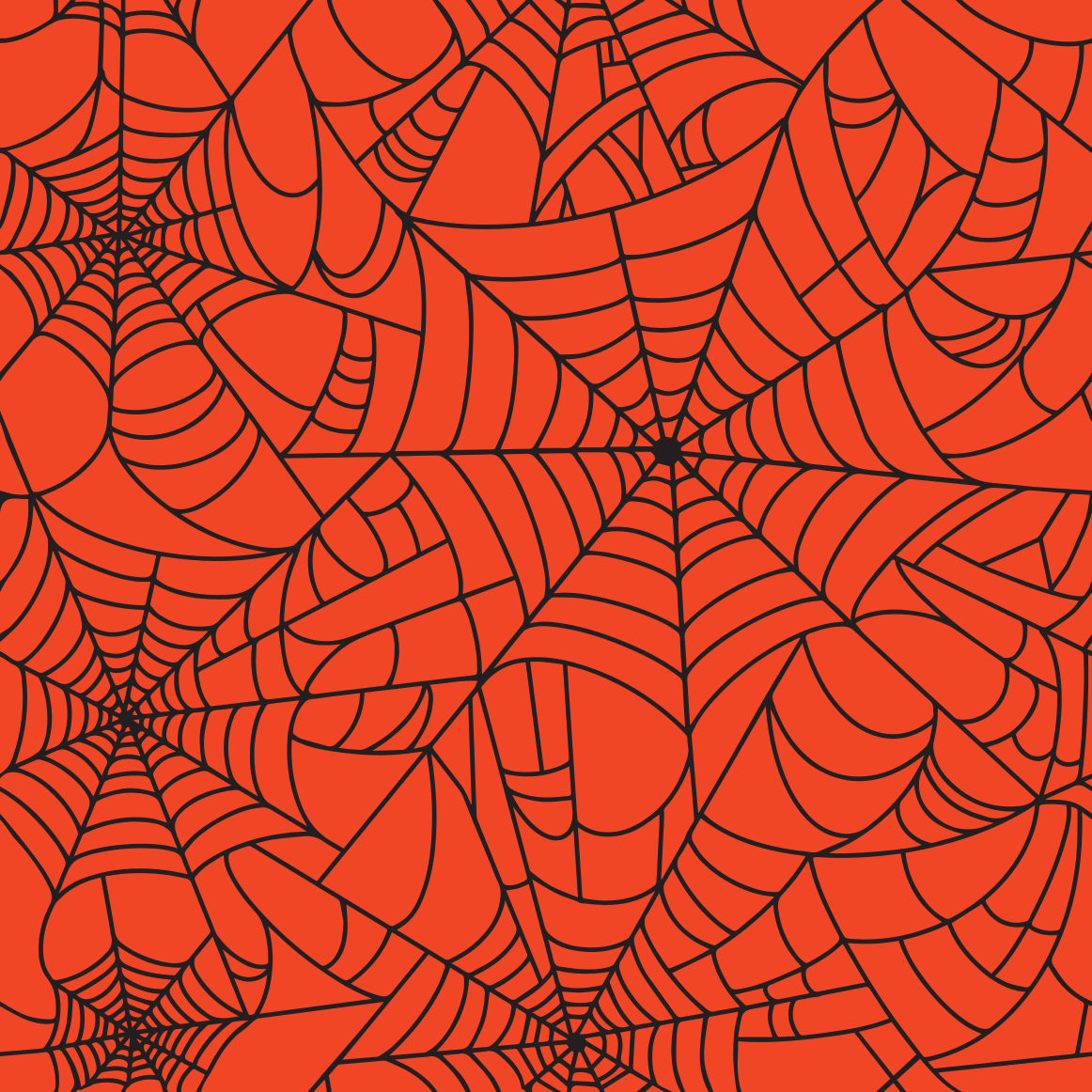 Halloween Black Spider Web on Orange Background Prints Adhesive Vinyl-1