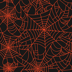 Halloween Spider Web (Black and Orange) Prints Adhesive Vinyl-1