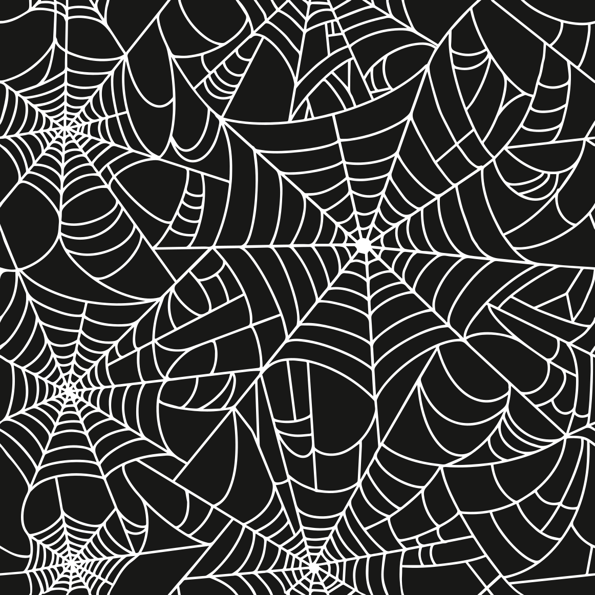 Craft HTV Halloween Spider Web (Black and White) Pattern-1