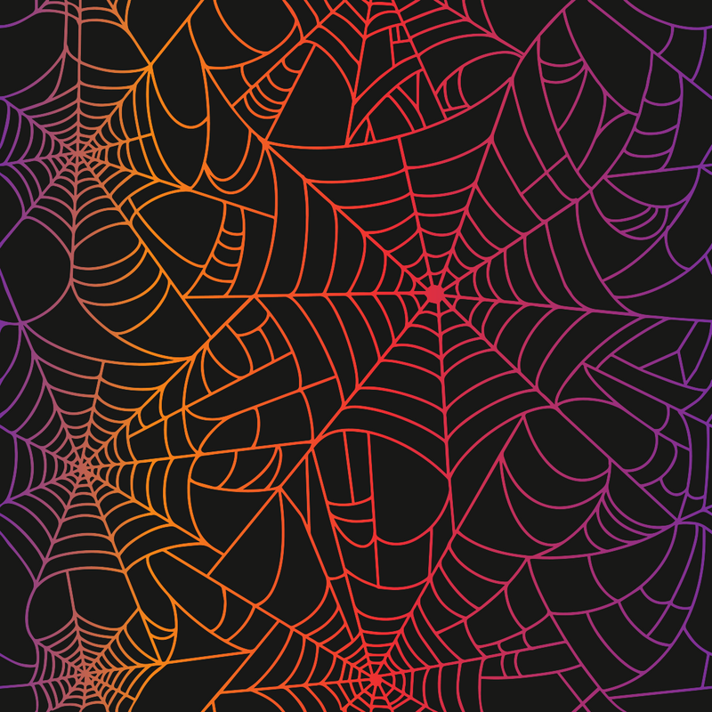 Craft HTV Halloween Rainbow Spider Web on Black Background Pattern-1