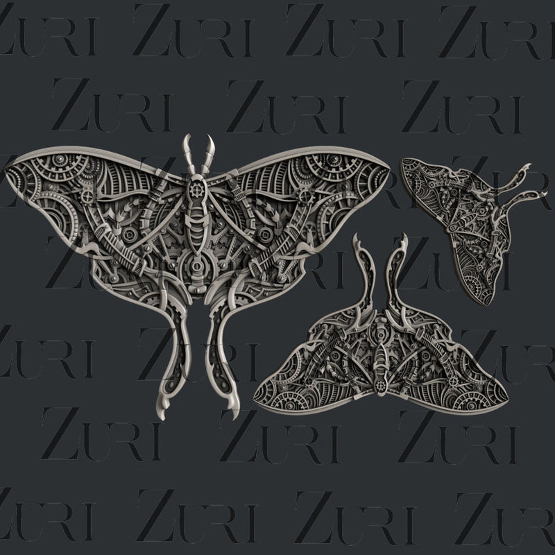 Zuri Designs Steampunk Luna Moth-1