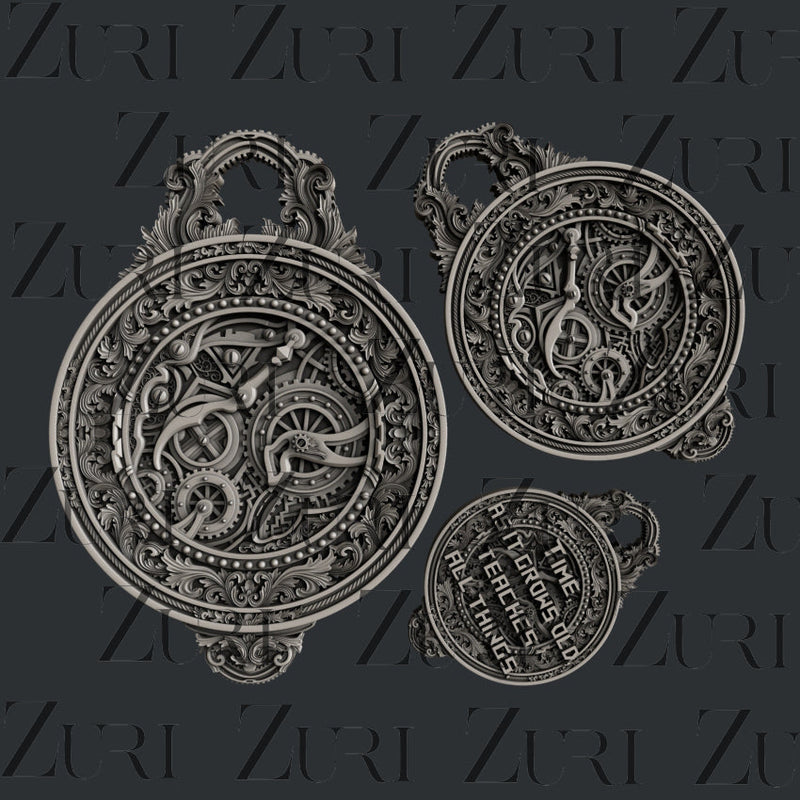 Zuri Designs Steampunk Pocket Watch Set 2-1