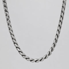 SteelTime Men's Oxidized Stainless Steel Fancy Link Chain Necklace-1