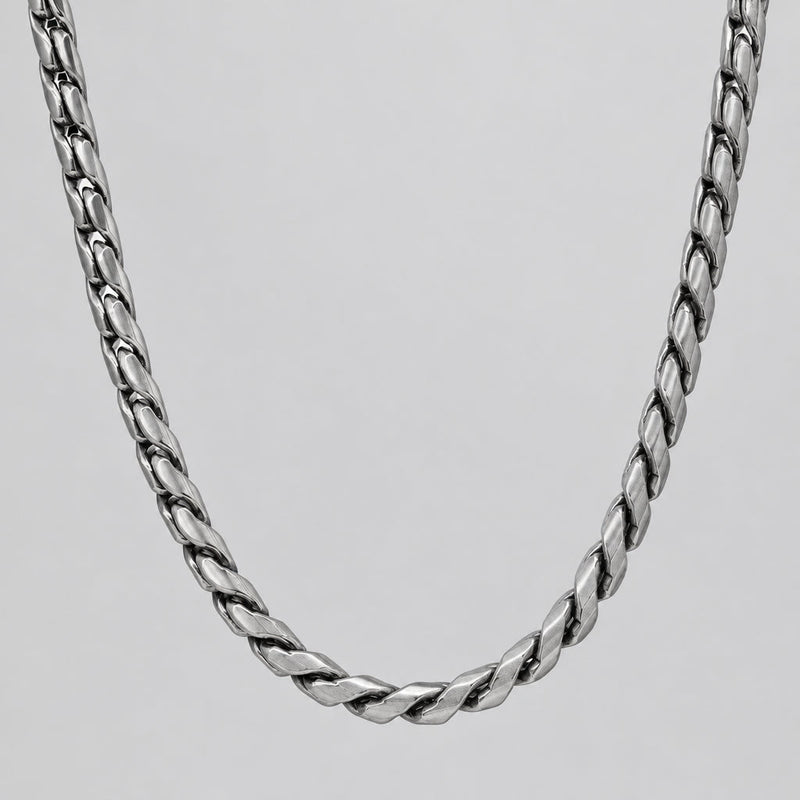 SteelTime Men's Oxidized Stainless Steel Fancy Link Chain Necklace-1
