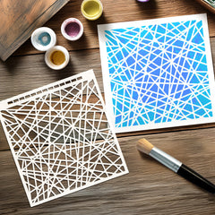 String Maze 8x8 Mixed Media Stencil by Andy Skinner-2