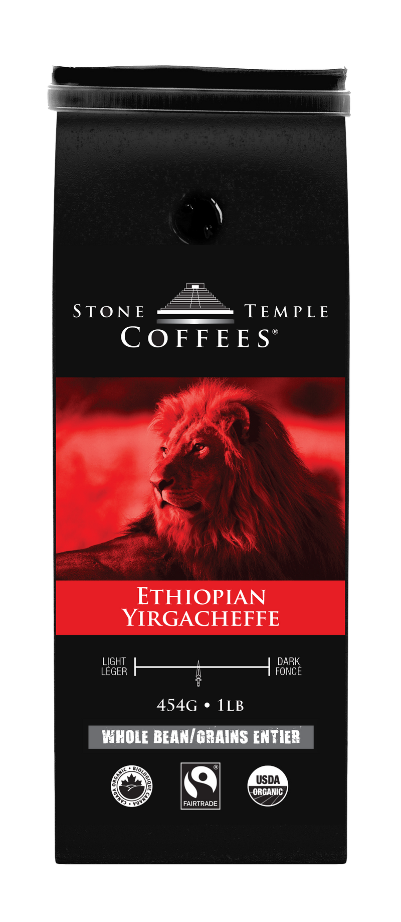 Ethiopian Yirgacheffe - Whole Bean, Medium Roast, Certified Organic OCIA/ Fairtrade Coffee 1lb/454g-2
