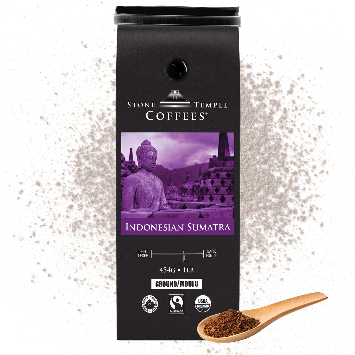 Indonesian Sumatra - Ground, Medium Roast, Certified Organic OCIA/ Fairtade Coffee 1lb/454g-1
