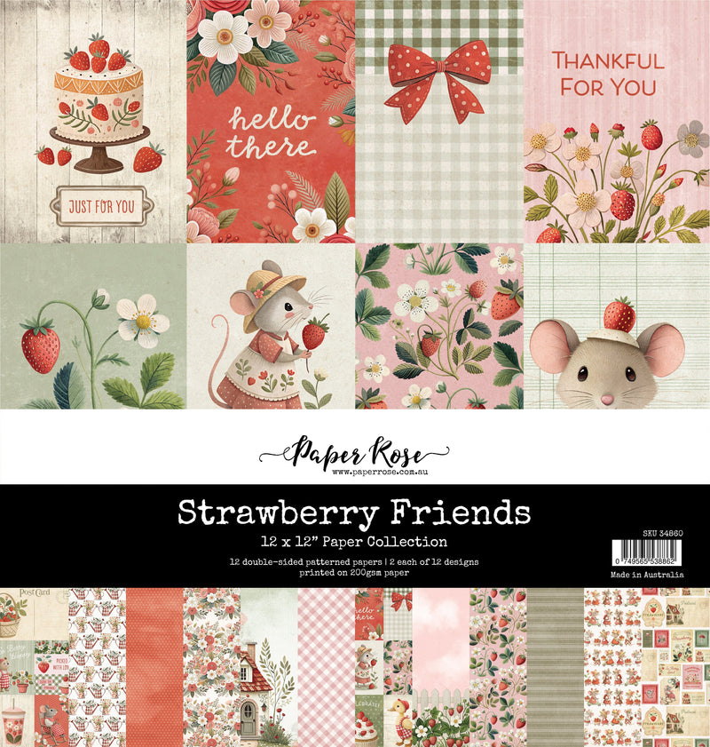 Collection de papiers « Amis Fraise » 30,5 x 30,5 cm 34860-1