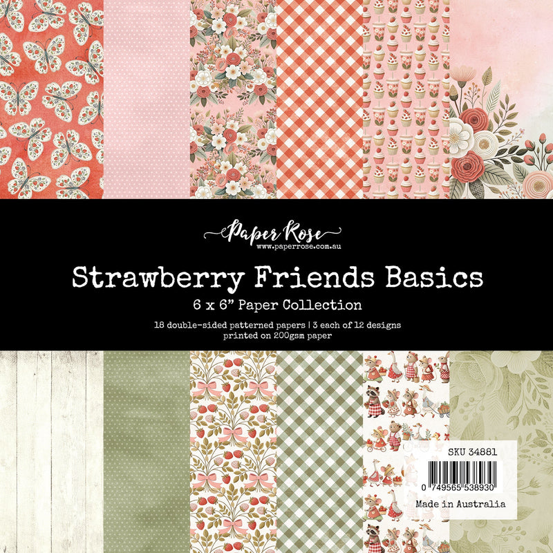 Collection de papiers "Strawberry Friends Basics" 6x6 (34881)-1