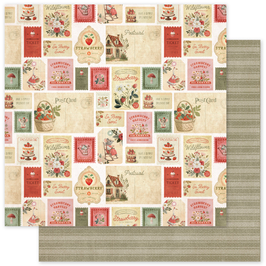 Collection de papiers « Amis Fraise » 30,5 x 30,5 cm 34860-7