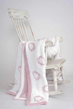 Rose Pink & White Strawberry Milkshake Extended Throw Blanket-2