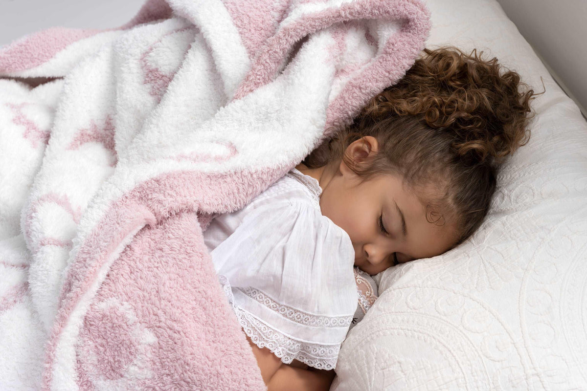 Rose Pink & White Strawberry Milkshake Extended Throw Blanket-3