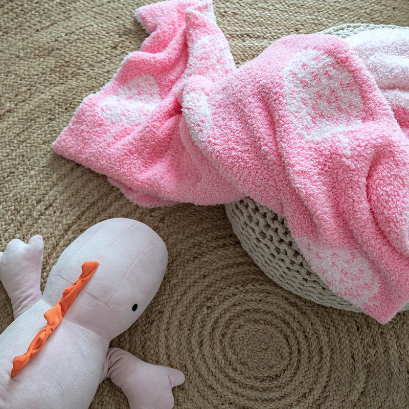 Cotton Candy Strawberry Print Toddler Blanket-2