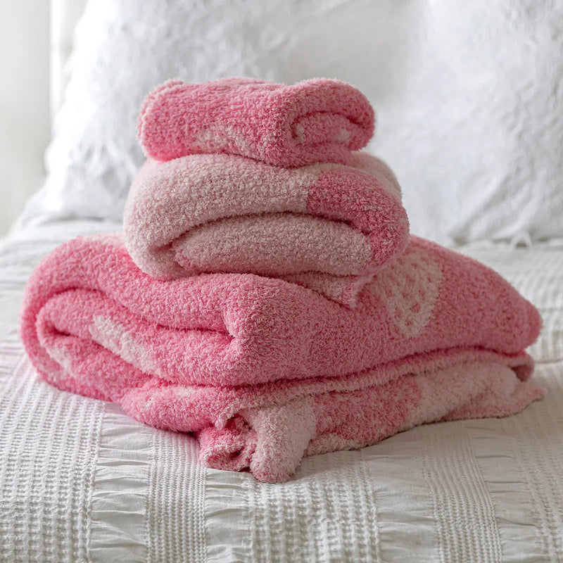 Cotton Candy Strawberry Print Extended Throw-3