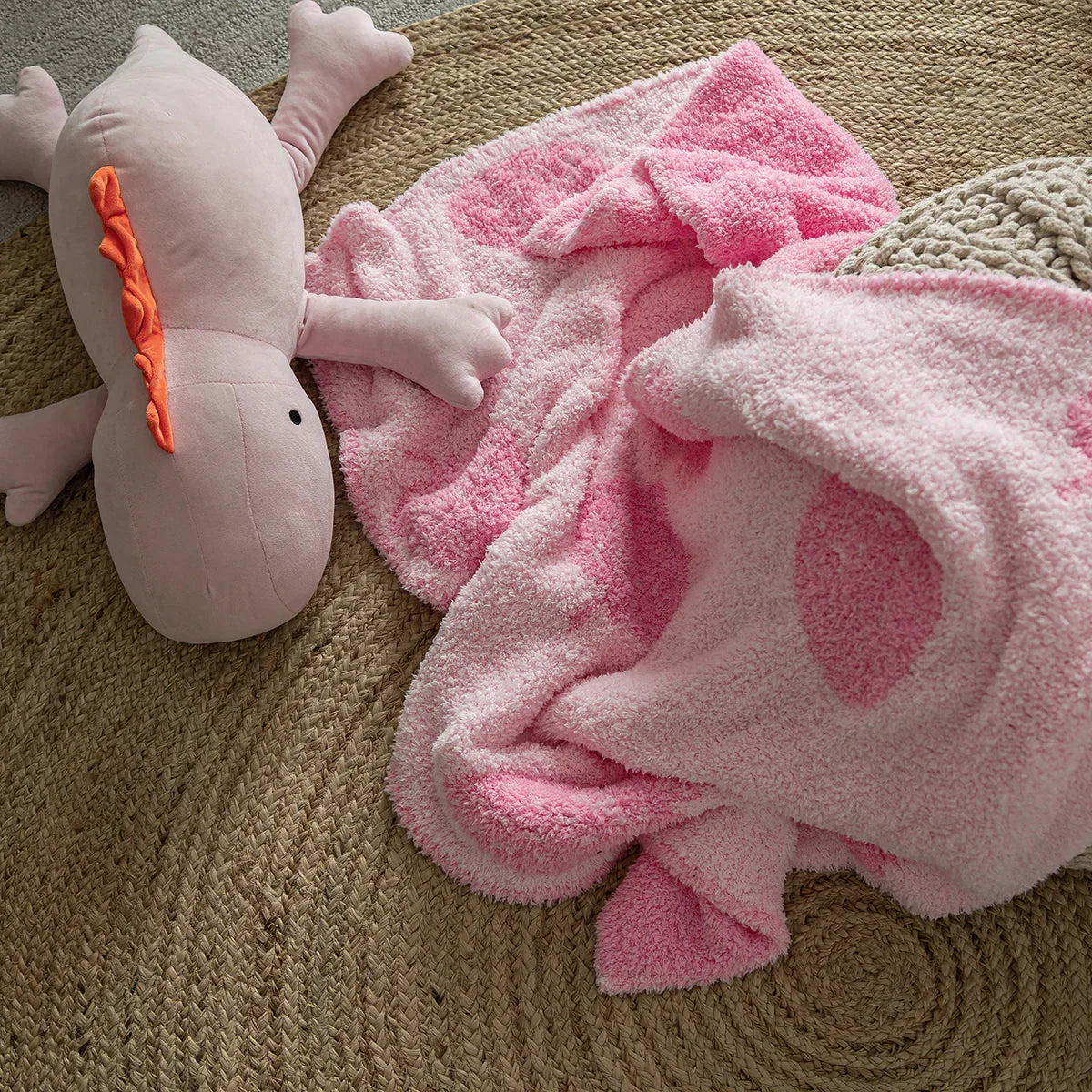 Cotton Candy Strawberry Print Toddler Blanket-4
