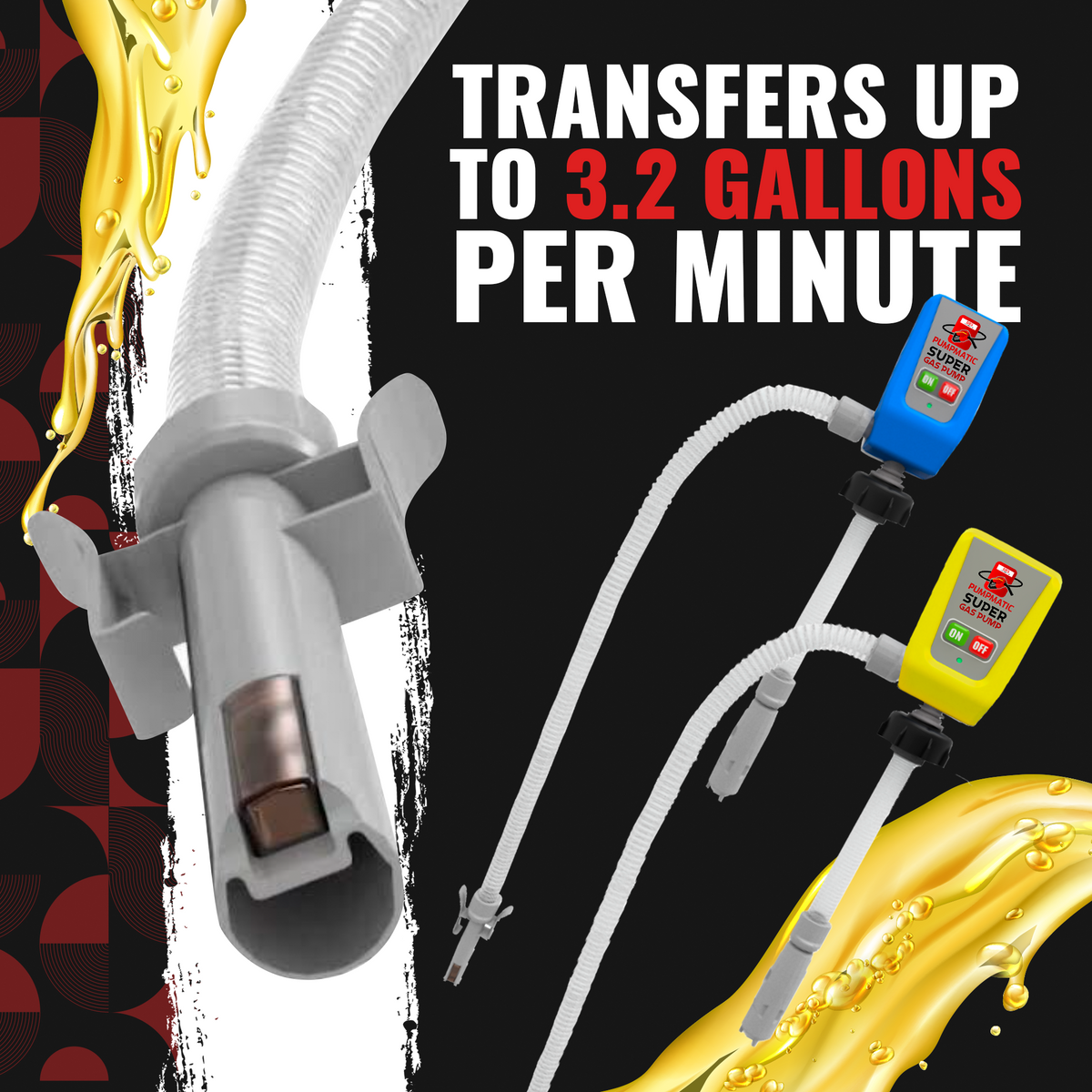 Diesel PumpMatic Super Gas Pump Fuel Transfer Pump + 3 Power Sources w/ 4.25ft Hose Siphon-14