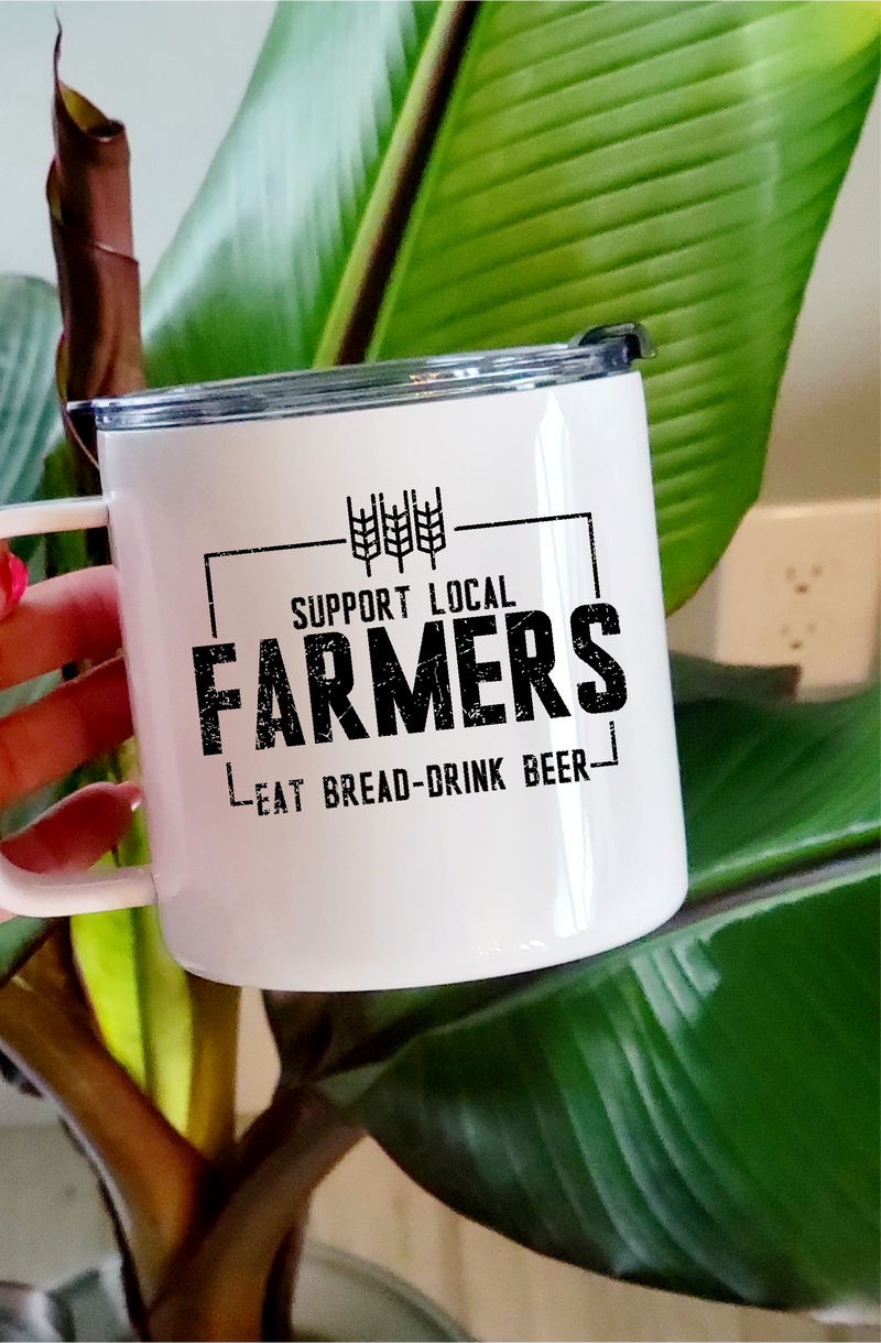 Support Local Farmers Stainless Steel 17oz Coffee Mug | Farm Mug-1