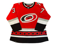 Jersey Adidas del 25º aniversario de los Carolina Hurricanes autografiado por Andrei Svechnikov-3