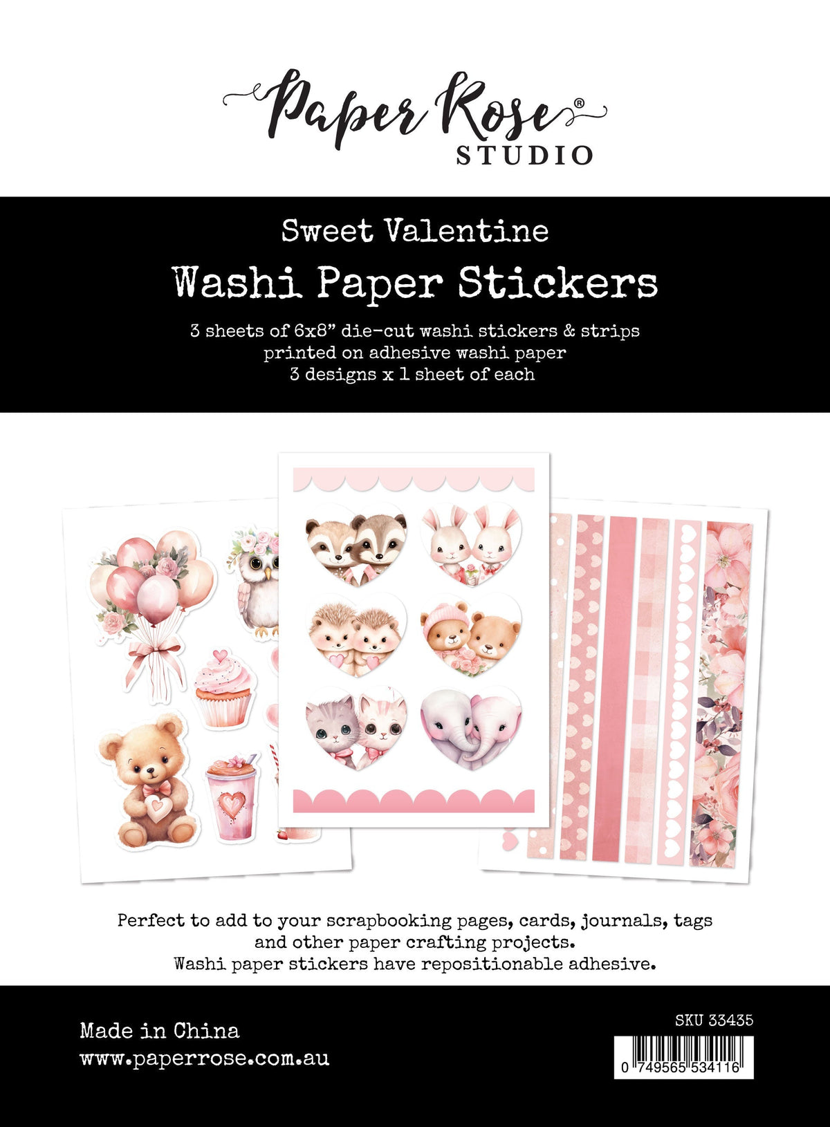 Sweet Valentine Washi Tape Stickers 33435-1
