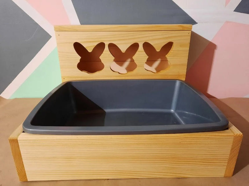 "Triple Bunny Head" Hay Feeder & Litter Box-7