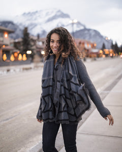 Cotton Geo Blanket Scarf-2