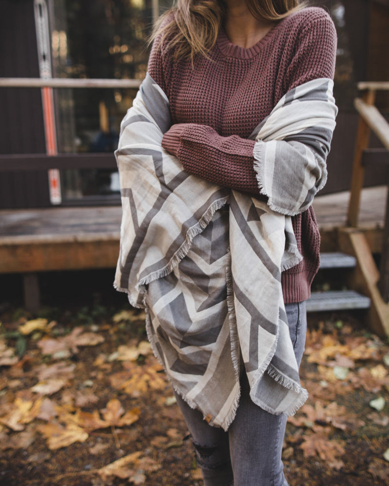 Cotton Geo Blanket Scarf-3