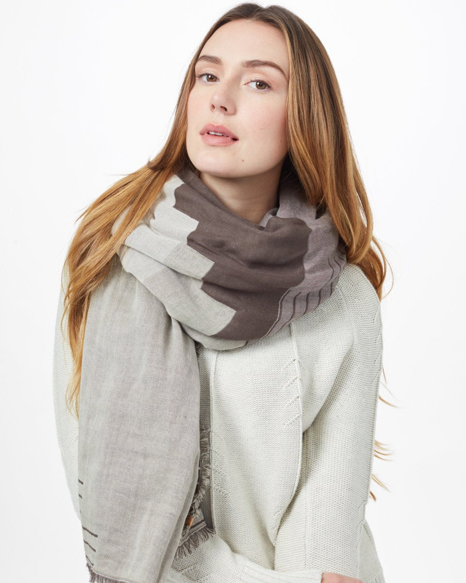 Organic Cotton Peaks Blanket Scarf-1
