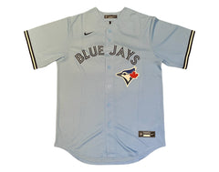 Camiseta Nike réplica de los Toronto Blue Jays color azul claro, autografiada por Alek Manoah, con inscripciones múltiples, edición limitada /66-3