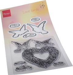 Marianne Design Stamp & Die Set - Tiny's Love Birds-1