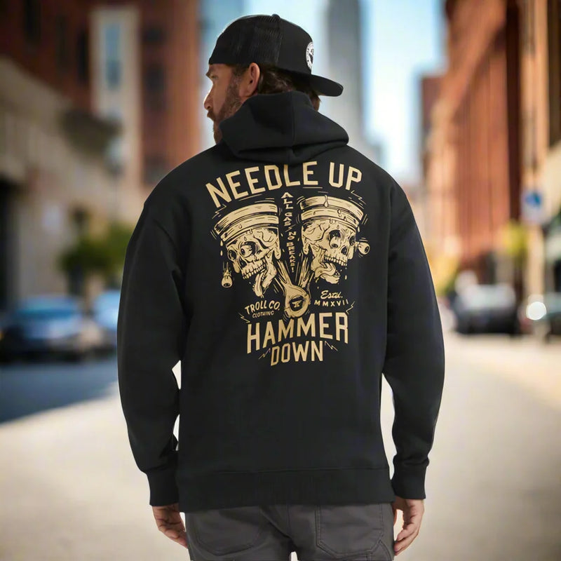 DHCM Men's Needle Up Hammer Down Twins Hoodie-1