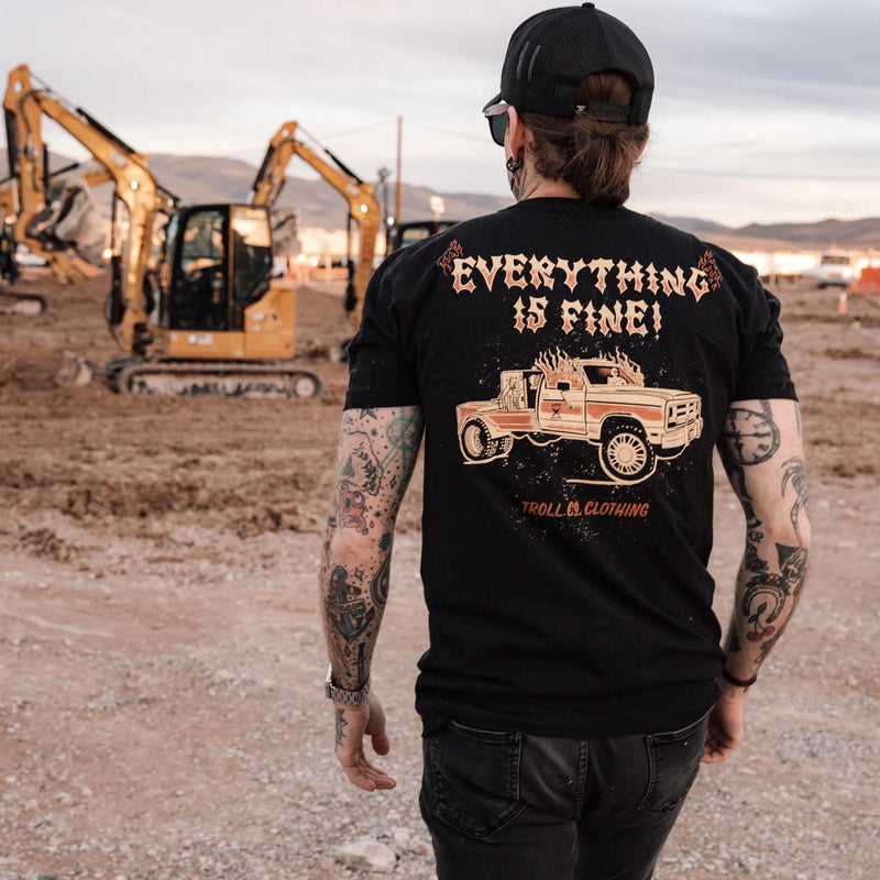 DHCM Men's Everything Is Fine Graphic T-Shirt | Durable Workwear Tee-1
