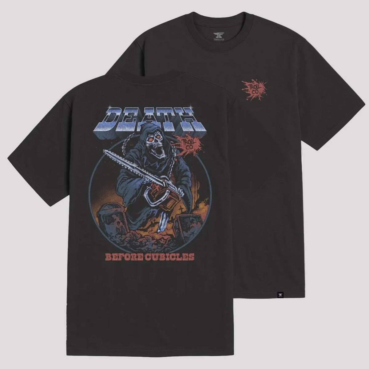 DHCM Men's Death Before Cubicles Graphic T-Shirt | Durable Workwear Tee-1