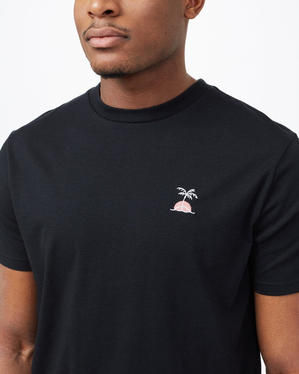 Palm Sunset Embroidery T-Shirt-2