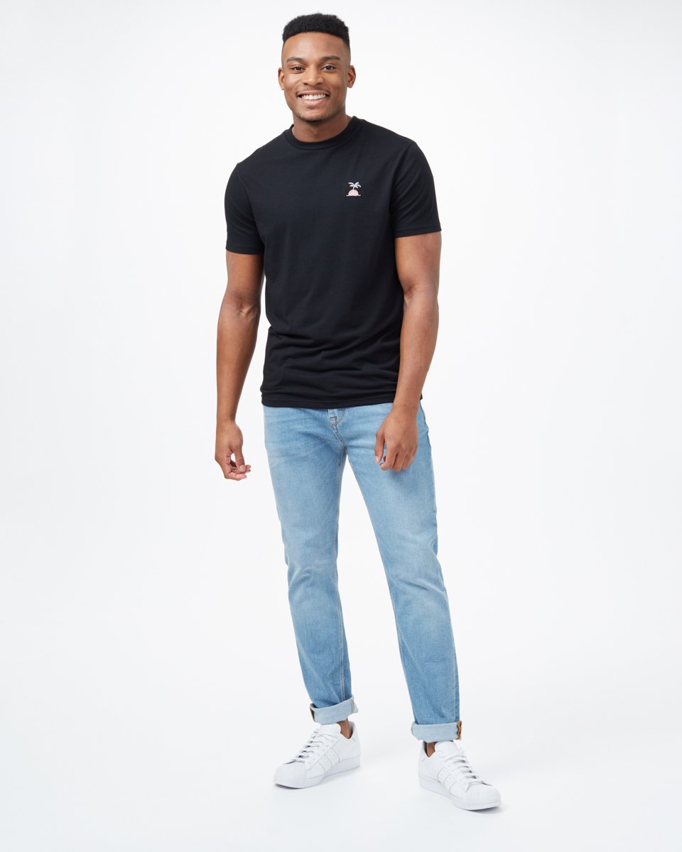 Palm Sunset Embroidery T-Shirt-3