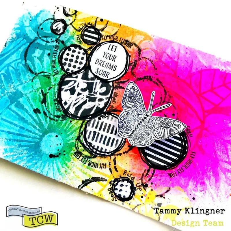 The Crafters Workshop Pochoir 6x6 Messy Script-3